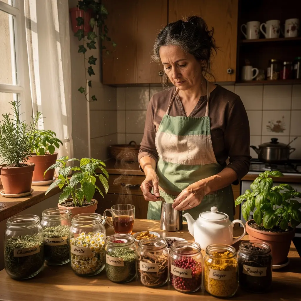Gyógytea, amelynek összetevői az ízületek védelmét célozzák.